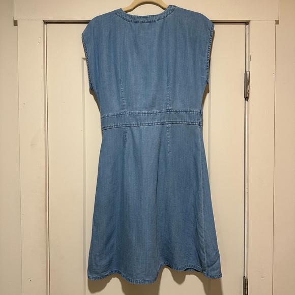 LOFT Blue Sleeveless Sundress with V Neck - Picture 3 of 3